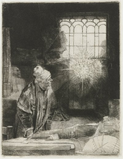 Un erudit en el seu estudi finlandès tekijältä Rembrandt van Rijn