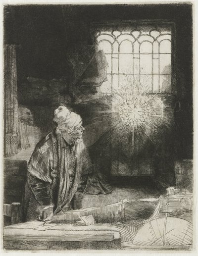 Tutkija työhuoneessaan tekijältä Rembrandt van Rijn