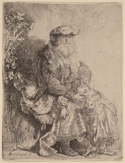 Abraham syleilee Iisakia tekijältä Rembrandt van Rijn