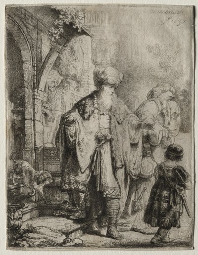 Abraham karkottaa Hagarin ja Ismaelin, 1637. tekijältä Rembrandt van Rijn