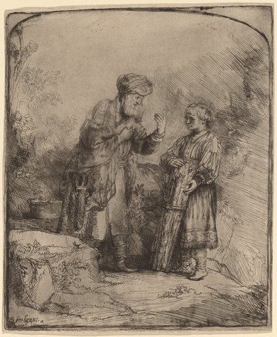 Abraham ja Iisak tekijältä Rembrandt van Rijn