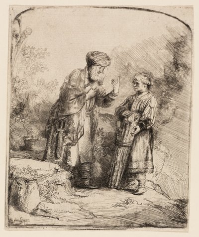 Abraham ja Iisak tekijältä Rembrandt van Rijn