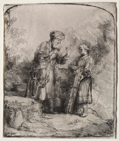 Abraham ja Iisak tekijältä Rembrandt van Rijn