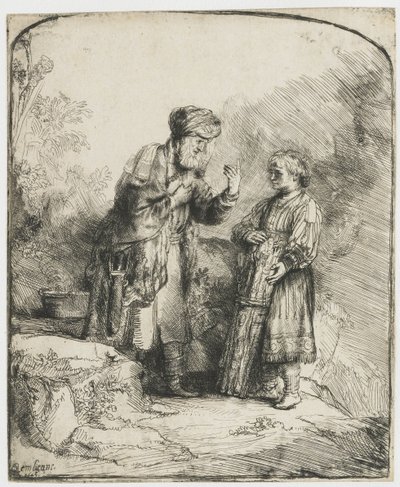 Abraham ja Iisak tekijältä Rembrandt van Rijn