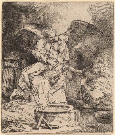 Abrahamin uhri tekijältä Rembrandt van Rijn