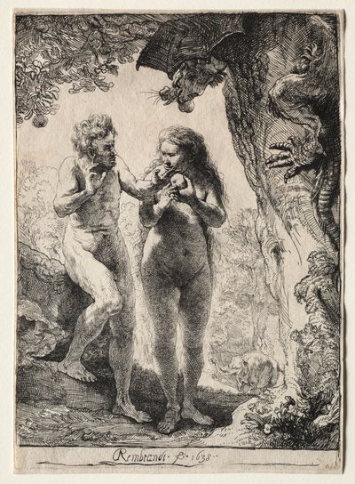 Aatami ja Eeva, 1638. tekijältä Rembrandt van Rijn