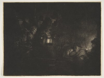 Paimenten palvonta: Night Piece, n. 1657. tekijältä Rembrandt van Rijn