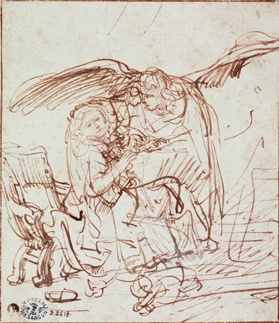 Ilmoitus (piirustus) tekijältä Rembrandt van Rijn