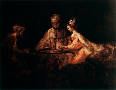 Assuerus, Haman ja Ester, 1660 tekijältä Rembrandt van Rijn