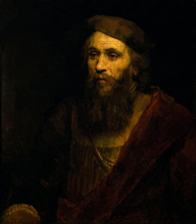 Parrakas mies hatussa tekijältä Rembrandt van Rijn