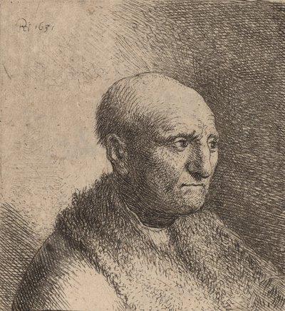 Kalju mies turkisviitassa, n. 1630. tekijältä Rembrandt van Rijn
