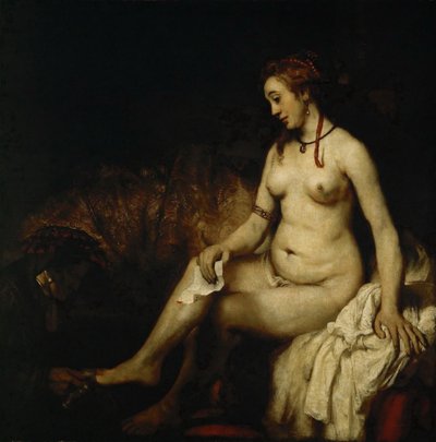 Bathsheba hänen Bathissa Bathsheba kuningas Davidin kirjeen kanssa tekijältä Rembrandt van Rijn