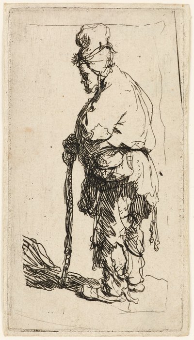 Captaire recolzat en un pal, c.1630. finlandès tekijältä Rembrandt van Rijn