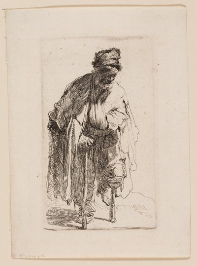 Kerjäläinen puisella jalalla tekijältä Rembrandt van Rijn