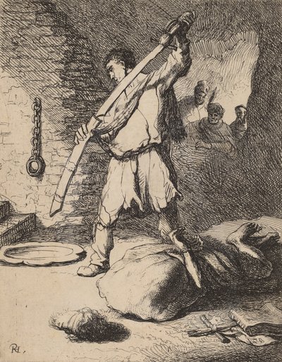 Johannes Kastajan pään mestaus, n. 1627. tekijältä Rembrandt van Rijn