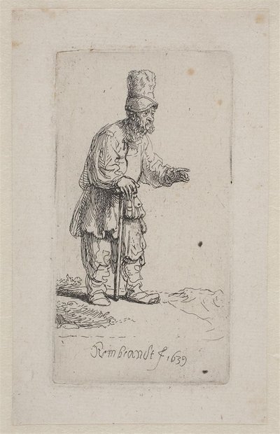 Talonpoika nojaa kepille tekijältä Rembrandt van Rijn