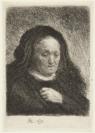 Rembrandtin äidin rintakuva tekijältä Rembrandt van Rijn