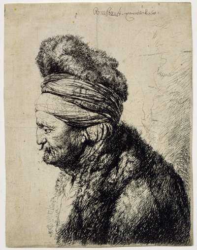 Toinen itämainen pää tekijältä Rembrandt van Rijn