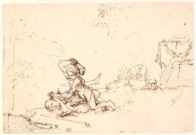 Caim matando Abelfinnish tekijältä Rembrandt van Rijn
