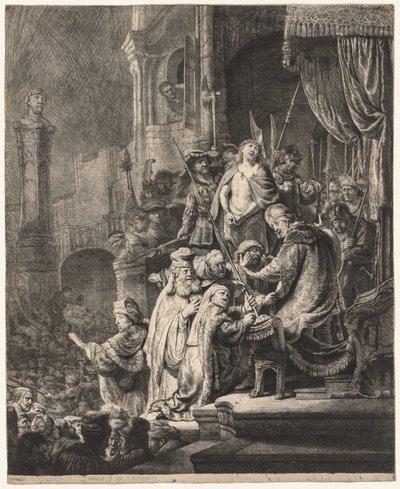 Kristus Pilatuksen edessä: Iso lautanen, 1636. tekijältä Rembrandt van Rijn