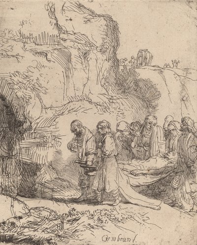 Kristus kannettiin haudalle, n. 1645. tekijältä Rembrandt van Rijn