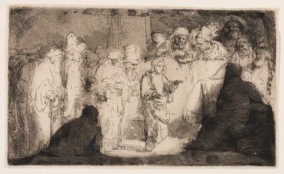 Kristus kiistelee lääkäreiden kanssa: luonnos tekijältä Rembrandt van Rijn