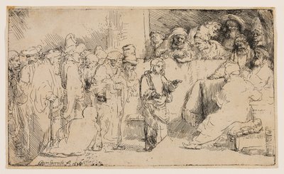 Kristus kiistelee lääkäreiden kanssa: luonnos tekijältä Rembrandt van Rijn