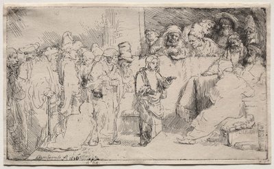 Kristus kiistelee lääkäreiden kanssa: luonnos tekijältä Rembrandt van Rijn