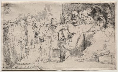 Kristus kiistelee lääkäreiden kanssa: Luonnos, 1652. tekijältä Rembrandt van Rijn