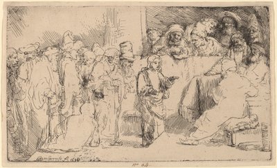 Kristus kiistelee lääkäreiden kanssa: luonnos tekijältä Rembrandt van Rijn