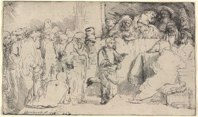 Kristus kiistelee lääkäreiden kanssa: luonnos tekijältä Rembrandt van Rijn
