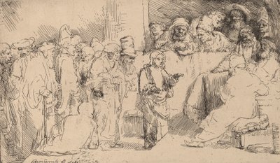 Kristus kiistelee lääkäreiden kanssa: luonnos, 1652. tekijältä Rembrandt van Rijn