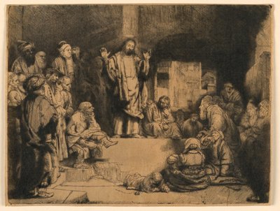 Kristus saarnaa ("La Petite Tomb") tekijältä Rembrandt van Rijn