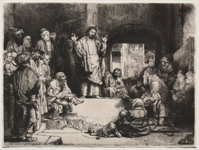 Kristus saarnaa La Petite Tombessa, n. 1657. tekijältä Rembrandt van Rijn