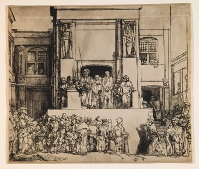 Kristus esitellään kansalle (Ecce Homo) tekijältä Rembrandt van Rijn