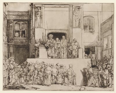 Kristus esitellään kansalle (Ecce Homo) tekijältä Rembrandt van Rijn
