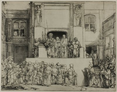 Kristus esiteltiin ihmisille: pitkänomainen levy tekijältä Rembrandt van Rijn