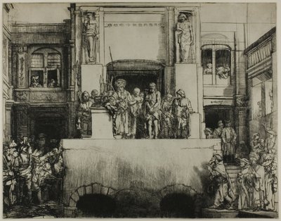 Kristus esiteltiin ihmisille: pitkänomainen levy tekijältä Rembrandt van Rijn