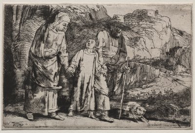 Kristus palaamassa temppelistä vanhempiensa kanssa, 1654. tekijältä Rembrandt van Rijn