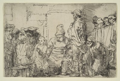 Kristus istuu kiistassa lääkäreiden kanssa, 1654. tekijältä Rembrandt van Rijn