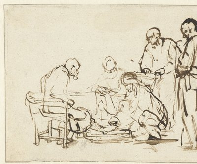 Kristus pesee opetuslasten jalkoja tekijältä Rembrandt van Rijn