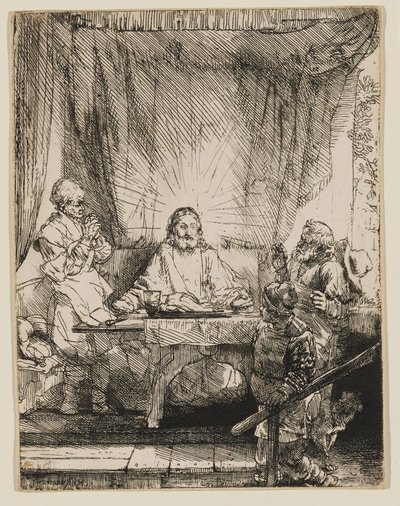 Kristus Emmauksessa: Suurempi kuva tekijältä Rembrandt van Rijn