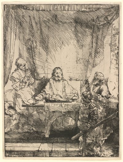 Kristus Emmauksessa: suurempi kuva tekijältä Rembrandt van Rijn