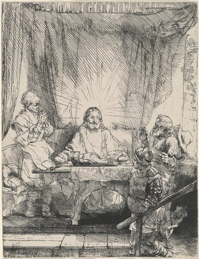 Kristus Emmauksessa: suurempi kuva tekijältä Rembrandt van Rijn