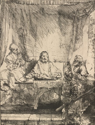 Kristus Emmauksessa: Isompi levy, 1654. tekijältä Rembrandt van Rijn