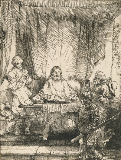 Kristus Emmauksessa: Isompi levy, 1654. tekijältä Rembrandt van Rijn