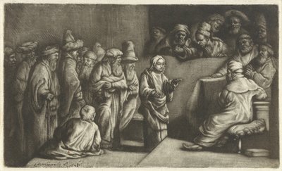 Kristus kiistelee lääkäreiden kanssa: luonnos tekijältä Rembrandt van Rijn