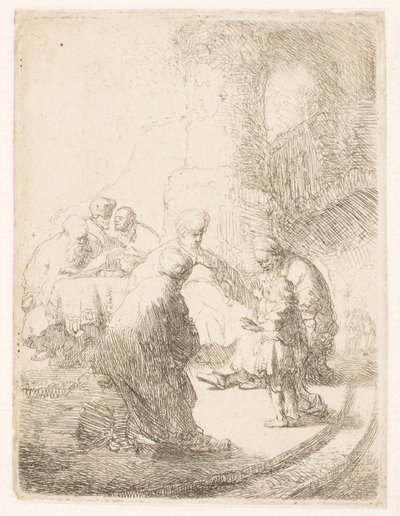 Kristus keskustelemassa oppineiden kanssa: pieni taulu tekijältä Rembrandt van Rijn