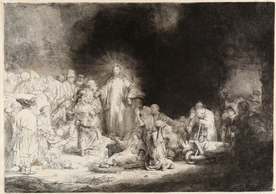 Kristus parantaa sairaita The Hundred Guilder Print tekijältä Rembrandt van Rijn