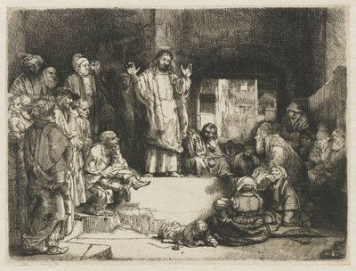 Kristus saarnaa ("La Petite Tombe") tekijältä Rembrandt van Rijn